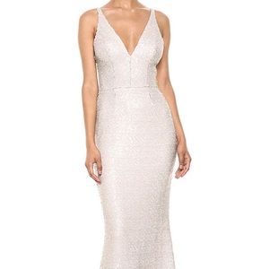 Dress the Population white sequin dress